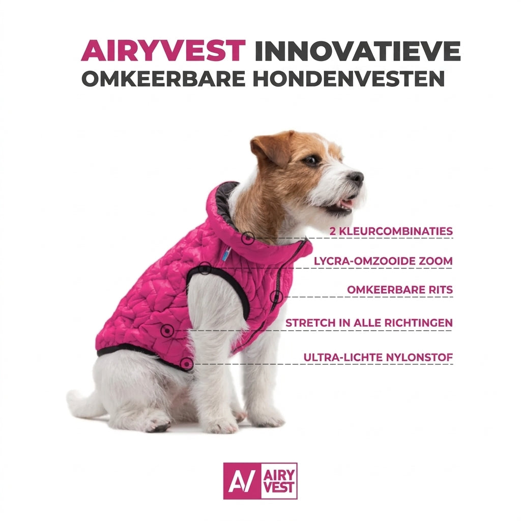 Omkeerbare hondenjas Brezza roze – eigenschappen