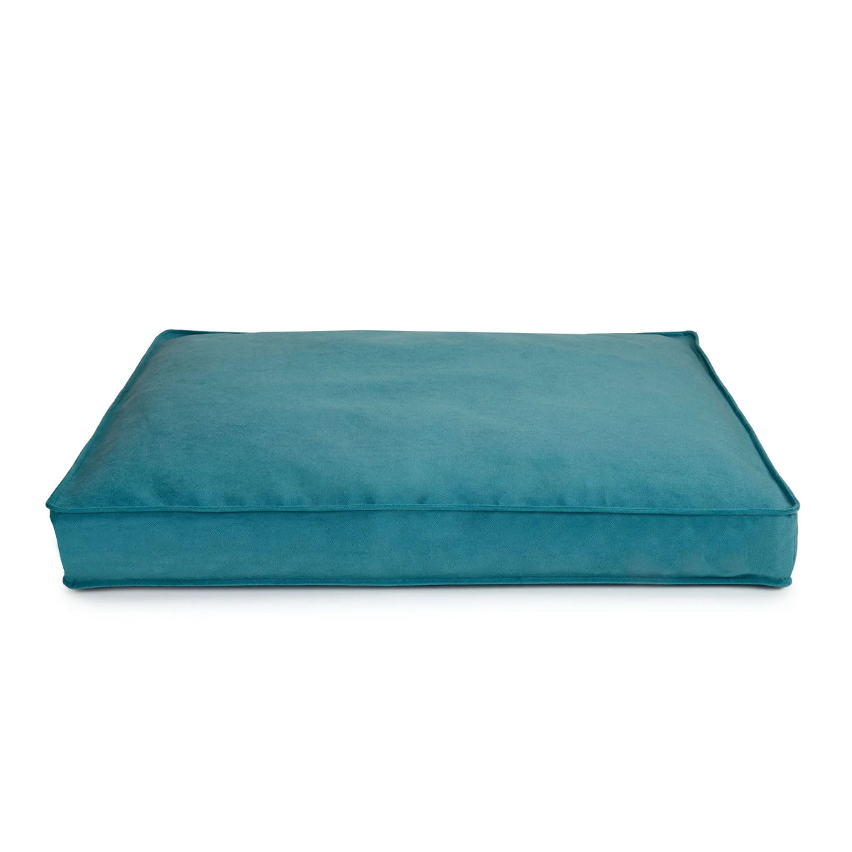 Matelas orthopédique plat pour chien Medical bleu, aussi comme matelas de cage, vue de côté