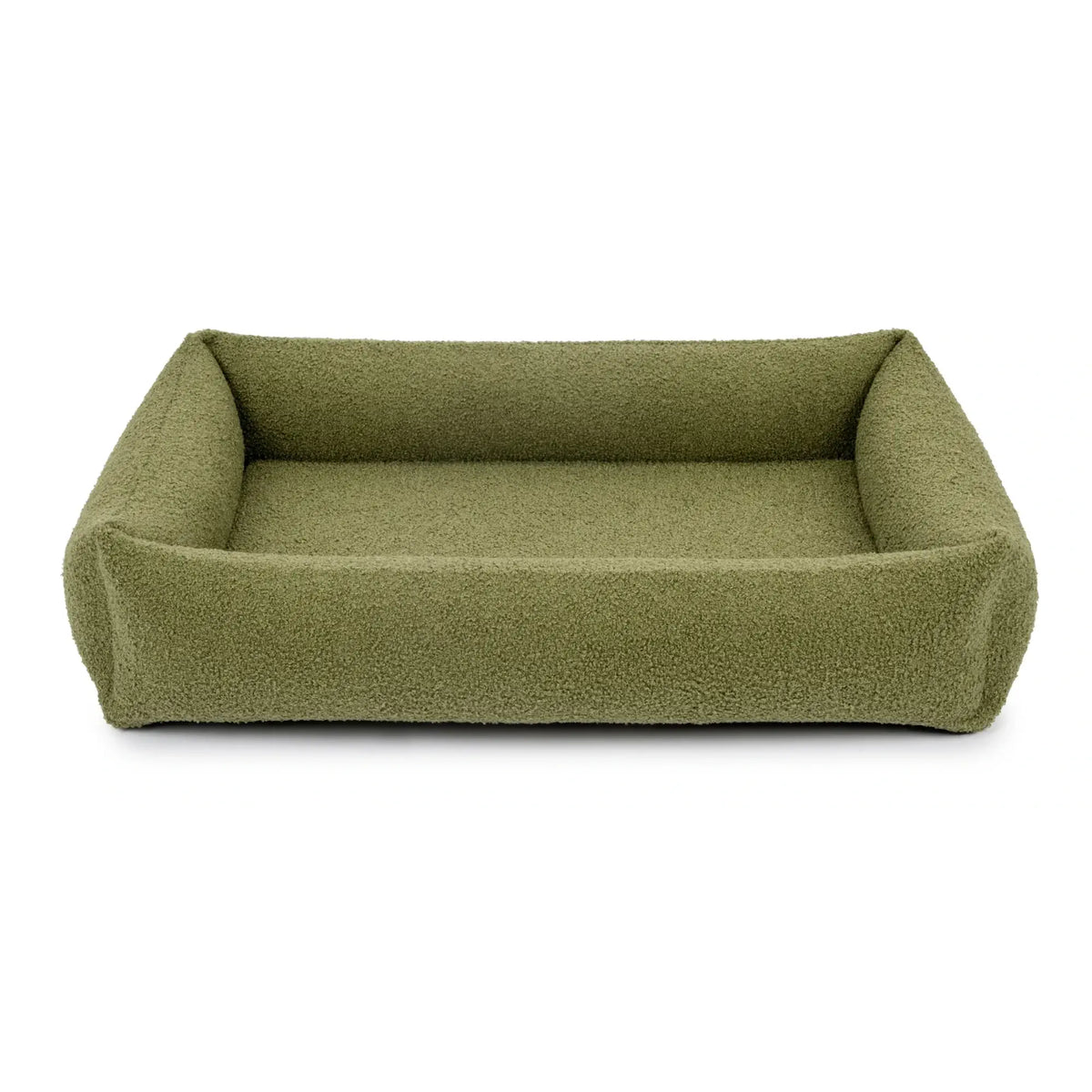 Panier orthopédique Fluffy Soffice vert, vue de face - spacieux et soutenant notamment pour Labrador
