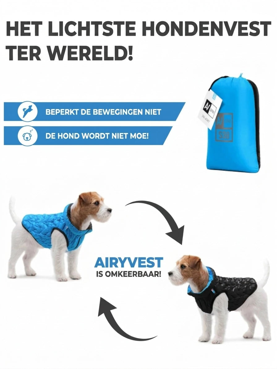 Ultralichte hondenjas Brezza blauw – opvouwbaar