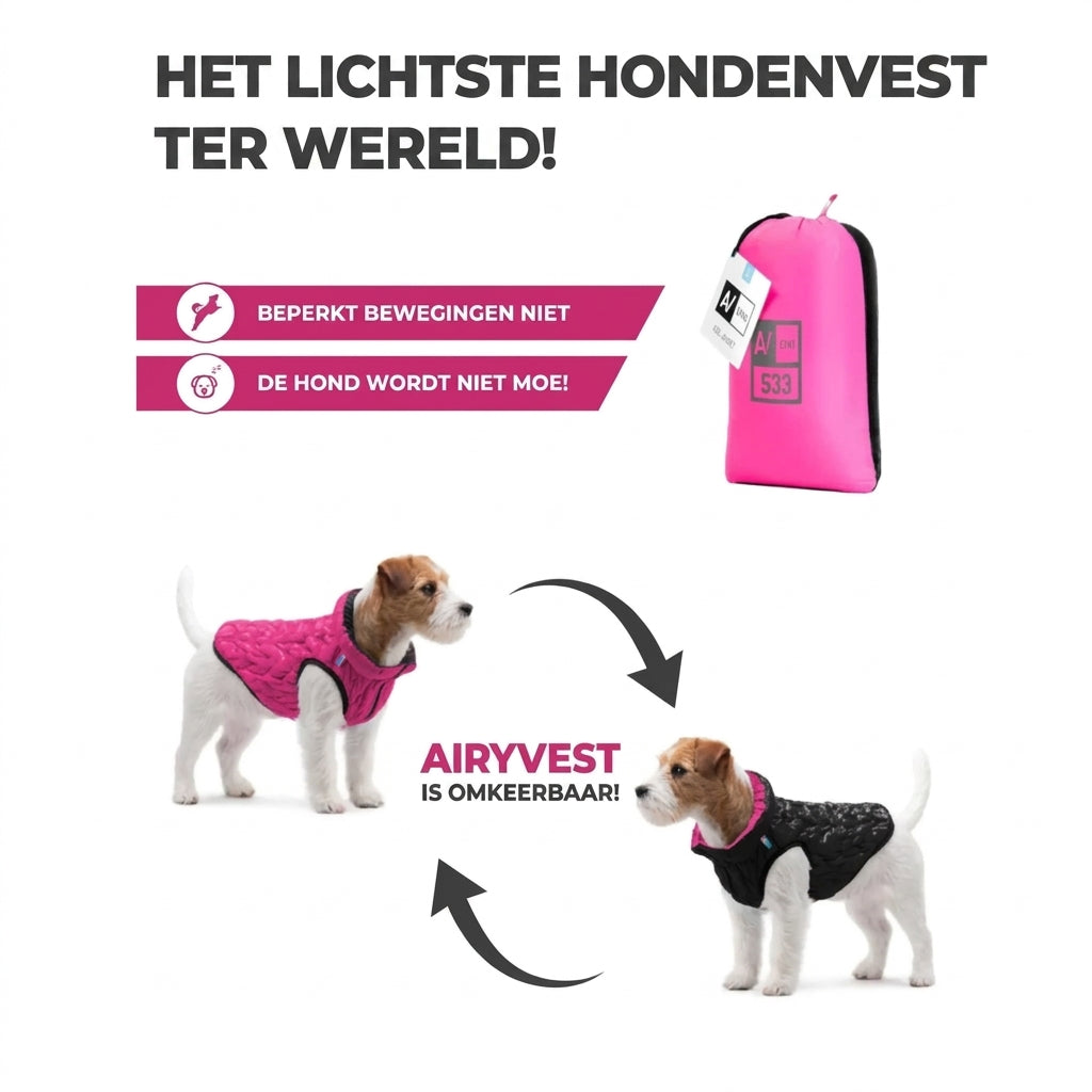 Ultralichte hondenjas Brezza roze – opvouwbaar
